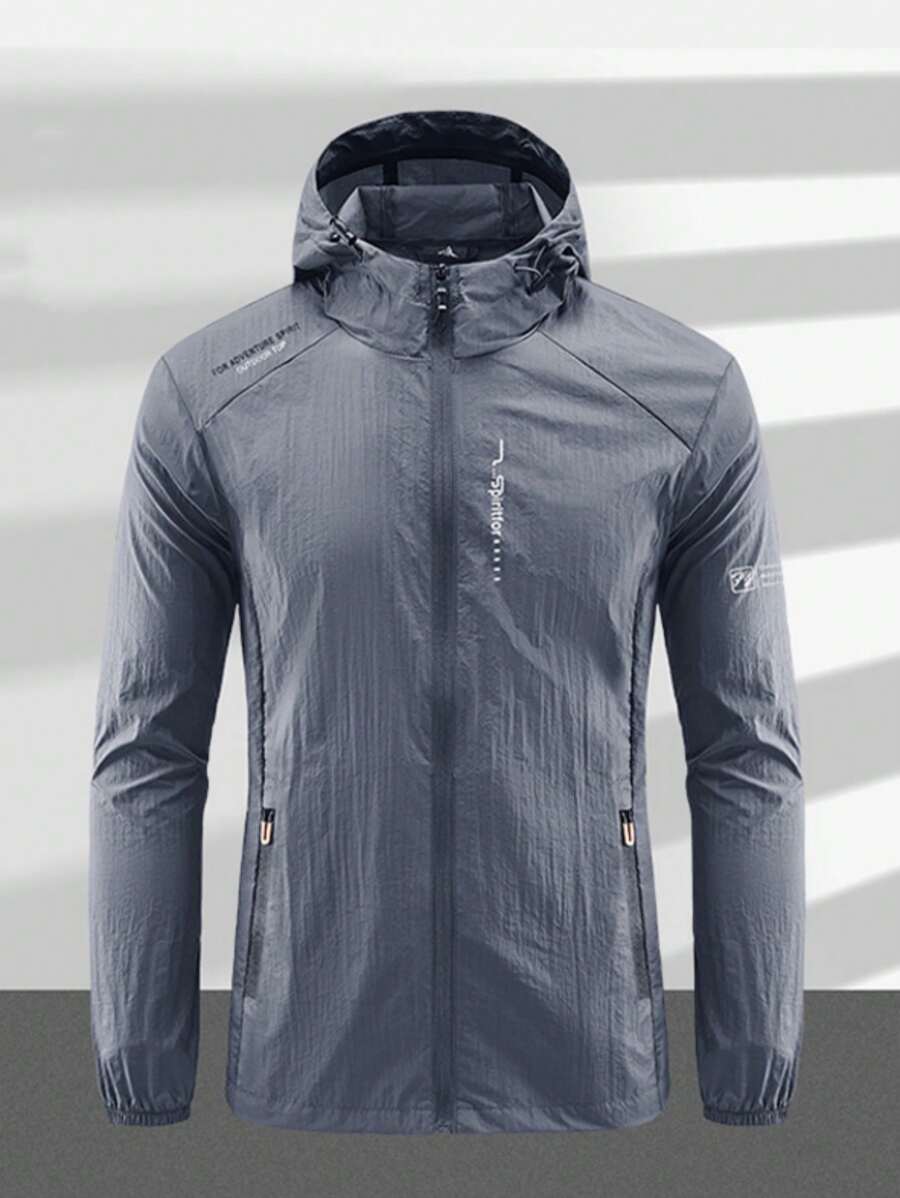 2025 New Summer Men's Hooded Sun Protection Jacket, Nylon Fabric - Suitable For Jogging, Travel, Hiking, Mountaineering - Zipper Pockets, Lightweight Outdoor Fishing Sun Protection Coat