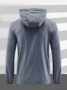 2025 New Summer Men's Hooded Sun Protection Jacket, Nylon Fabric - Suitable For Jogging, Travel, Hiking, Mountaineering - Zipper Pockets, Lightweight Outdoor Fishing Sun Protection Coat