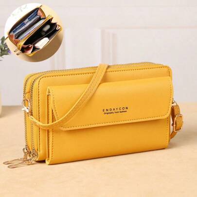 Double Zipper Large Capacity Long Wallet Diagonal Mobile Phone Bag Side Bag For Phone Portable Hand Bag Crossbody Bag Clutch Cellphone Case Pouch Lightweight Modern Business Credit Card ID Card Cash Phone Wallet Business Casual Teacher's Day Teacher Gifts Work Business Commute Travel Holiday Office Vacation For Anniversary For For Birthday Gift On Valentine's Day For Gift For Lady For Female White-Collar Workers Gift Wallet Pouch Phone Bag For Women Wallet Purse Wallet