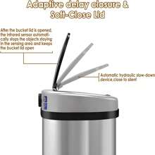 58L Stainless Steel Automatic Touchless Kitchen Bathroom Sensor Bin,Trash Can,Touch Bin