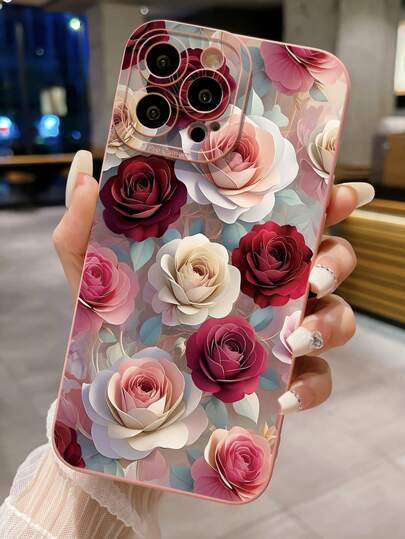 1 ốp lưng điện thoại cao cấp họa tiết hoa, tương thích với Apple/Galaxy/Infinix/Redmi/OPPO/VIVO/Realme