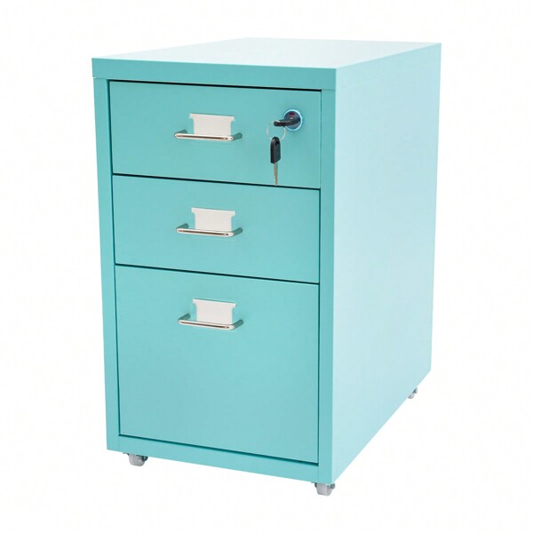 Vertical File Cabinet, Metal Mobile File Cabinet With Lock, Filing Cabinet Under Desk