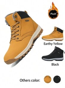 大码男士户外徒步雪地靴，舒适保暖内衬时尚靴子 - 靴子1 - 查看 8