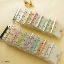Student Mini 3-Ring Binder With PVC Transparent Cover, Portable Loose-Leaf Notebook Set - 3 Hole Pvc Binder - View 6