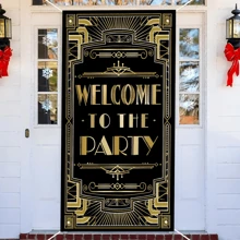 1pc 2020s Roaring Twenties Party Backdrop Door Frame Decoration, Celebrating New Year Whiskey Bar Theme Decor, Party Supplies Hanging Banner Flag