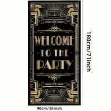1pc 2020s Roaring Twenties Party Backdrop Door Frame Decoration, Celebrating New Year Whiskey Bar Theme Decor, Party Supplies Hanging Banner Flag