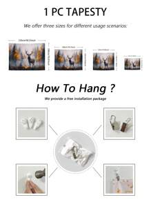 1 pièce Tapisserie murale décorative avec imprimé de forêt, d'arbre et d'antilope, convient pour la décoration du salon, de la salle à manger et de la chambre à coucher - Multicolore - Voir 3