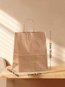 20 个带手柄的棕色纸袋，坚固的牛皮纸袋，礼品袋，适用于礼品、外卖、购物、服装、零售、杂货、特产、食品、烘焙、家居装饰、厨房用品、节日派对礼物、圣诞节、感恩节、生日、情人节 - 棕色 - 查看 9