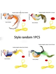1 pezzo Giocattolo per animali domestici a forma di uccello realistico, con suoni di uccelli, giocattolo da masticare durevole per gatti e cani, accessorio per interazione, senza batterie richieste - Multicolore - Visualizzare 8