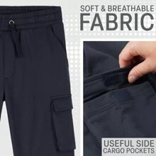 City Comfort Cargo Joggers With 4 Pockets Comfy Casual Stylish Sweatpants Gift - Navy Blue - View 3