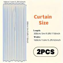 1 set de 2 rideaux de fond en voile transparent avec guirlande lumineuse de fée - Tentures en polyester blanc 100% de 1,6 m x 3 m, convenant pour les mariages, anniversaires, occasions diverses. Kit d'éclairage alimenté par USB, polyvalent pour différentes occasions
