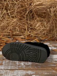 Neue Mode Dicksohlige, wasserdichte, warm gefütterte Lässig Snowboots mit Fellbesatz, Knöchelhöhe