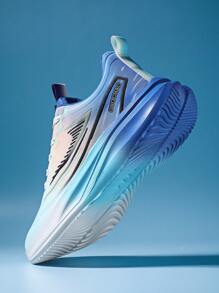 弹性透气运动鞋跑步鞋男士休闲运动鞋 - 藍色 - 查看 8