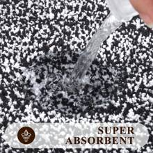 Pauwer Bathroom Rugs Sets 5 Piece With Lid Cover Bathroom Shower Rugs With U-Shaped Contour Toilet Mat Absorbent Microfiber Plush Bath Mats Non Slip Bath Rugs Machine Washable Bathroom Floor Mats - 黑色 - 查看 4