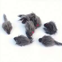 仿真灰色毛绒老鼠和猫玩具，适合家庭、办公室等的绝佳假老鼠恶作剧，可用作恶作剧道具、猫玩具