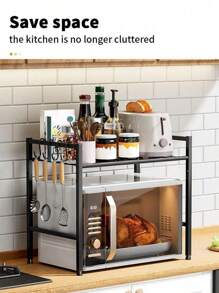 A Multifunctional Kitchen Storage Rack, Serving As Both Microwave And Oven Rack, Dual-Layer Design For Storing Spices And Other Items, Also Suitable For Home Decor, Bathroom Supplies, Birthday Gifts, New Year Gifts, Valentine's Day Gifts, Etc.