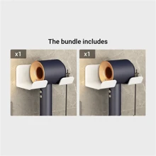 2pcs Hair Dryer Holder Rack, No Drilling Required Bathroom Wall Mount Blow Dryer Organizer Stand - Multicolor - View 15