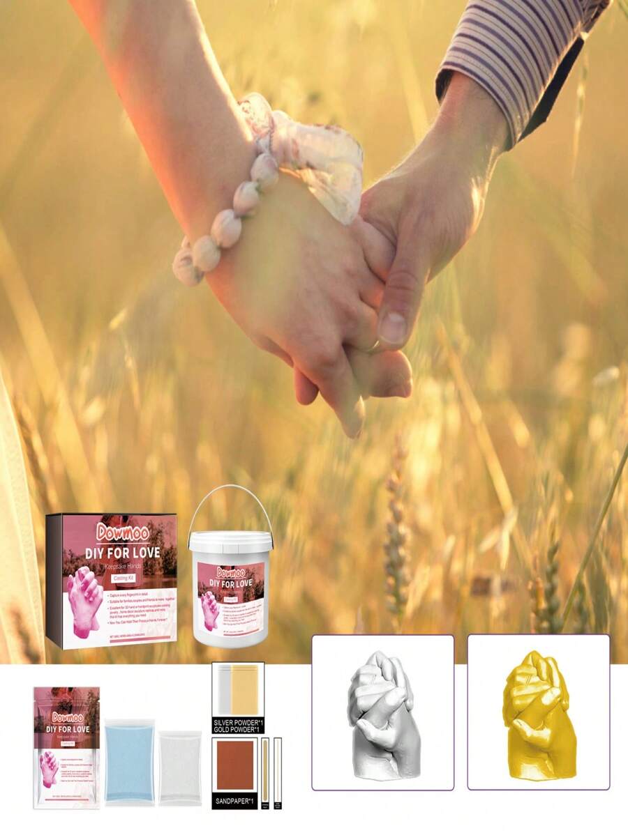 Couple Hand Model DIY Hand Model, Hand And Foot Model Clone Homemade Commemorative Handmade Printing Mud Gypsum Powder