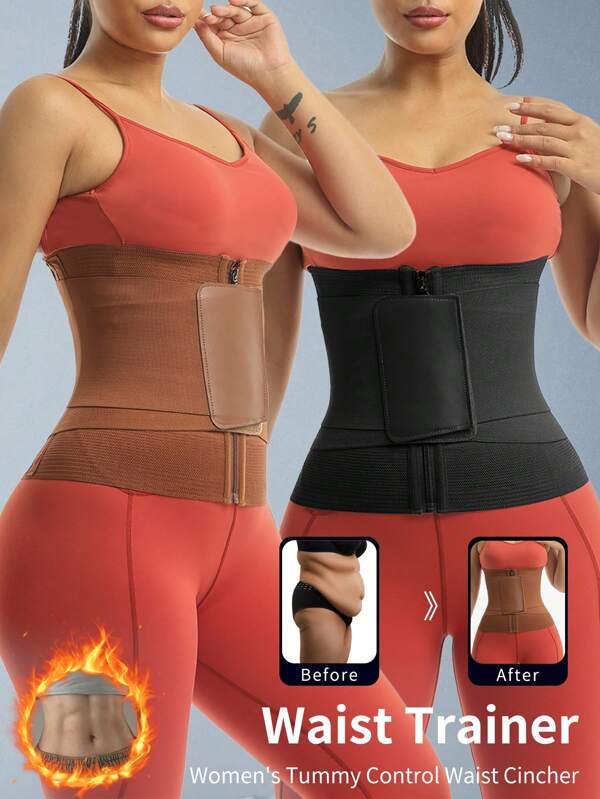 Sport Outdoor 1 Stück und 2 Stück mehrfarbiger einstellbarer Bauch-Kontroll-Taillen-Gürtel für Frauen mit Anti-Curl-Rand, Formende Taillenkorsage