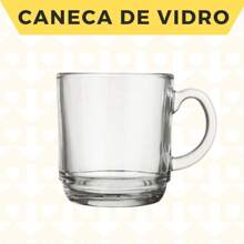 Jogo 2 Canecas Vidro Transparente 250ML Chocolate Quente Cha Cafe