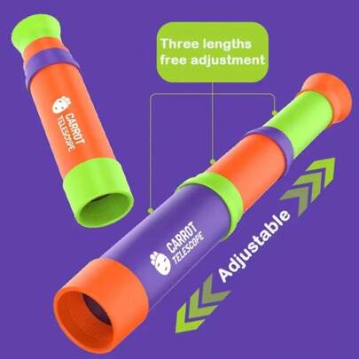 8x 3-Section Adjustable Children's Stretch Telescope Toy - Suitable For Bird Watching, Hunting, Hiking & Educational Learning - Ideal Birthday Gift! Educational Toy For Boys & Girls Bird Watching, Stocking Fillers For Kids, Fidget Toys Christmas Gifts
