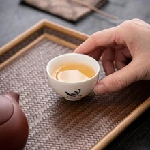 白瓷手绘兰花小陶瓷茶杯，普洱茶个人杯，绿茶功夫茶具，重返校园 - 彩色 - 查看 4