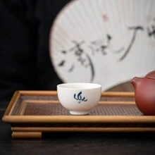 白瓷手绘兰花小陶瓷茶杯，普洱茶个人杯，绿茶功夫茶具，重返校园 - 彩色 - 查看 6