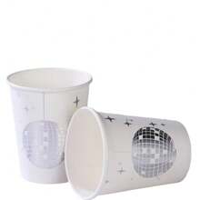 10 件/20 件白色和银色迪斯科派对杯迪斯科球饮水杯单身派对杯适用于迪斯科婚礼派对野餐旅行新娘送礼会 70 年代 80 年代 90 年代派对用品 - 白色 - 查看 11