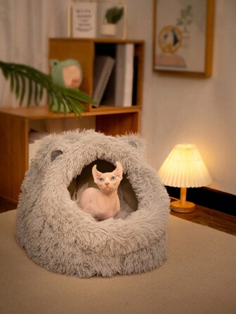 Hollypet قطعة واحدة وِسادة بشكل أذن القط الرخوة والدافئة، قابلة للإزالة، مناسبة للقطط والأرانب والكلاب الصغيرة على مدار السنة