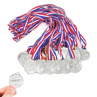 5/10/15/20/30 件塑料金色优胜者奖牌，适用于体育比赛