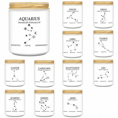 1 Pc Constellation Candle Creative Birthday Candle The Best Gift For Female/Male Friends, Gift For Mother, Gift For Girlfriend, Gift For Wife, Gift For Father's Daughter, Gift For Son, Birthday Gift, Essential Oil Scented Candle