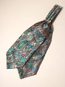 وشاح رجالي قطعة واحدة، ربطة عنق من البوليستر بنقشة البيزلي، وشاح رسمي للأعمال مناسب للبدلة والاستخدام اليومي وحفلات الأعمال والأعراس