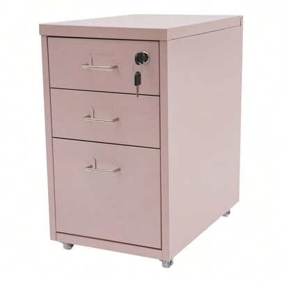 Vertical File Cabinet, Metal Mobile File Cabinet With Lock, Filing Cabinet Under Desk,Back To School,School Supplies