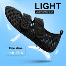 水鞋女士男士速干赤脚沙滩散步皮划艇冲浪瑜伽鞋可调节宽款简约凉鞋拖鞋室内/室外（大一码） - 黑色 - 查看 5