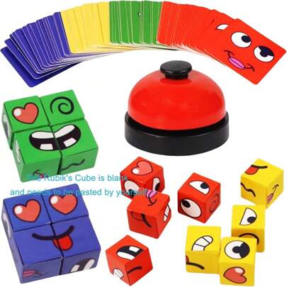 Face Changing Magic Cubes Game, Uzzle Game On Sale, Face Blocks Game Face Change Cube Game Expression Matching Block Puzzles Building Cubes Toy Puzzles Toy Family Board Games