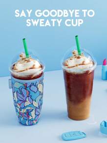 Meoky 3 Packs Reusable Sleeves For Iced Coffee & Soda Cup, Insulated Neoprene Sleeves For Iced & Hot Drinks - Blue - View 2