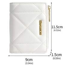 Korean Style Women's Wallet, Soft Rhombus Pattern Mini Purse, Coin Pouch, Card Holder, Perfect Gift For Women, Christmas Gift