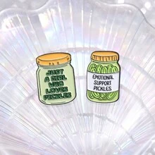 1pc Funny Cartoon Pickles Adorn Cute Book Bags With Badges- Alloy Humor Pin - One-Of-A-Kind Fashion Accessory For Unforgettable Style Pin For Clothes Bag Charm School Office Accessories Shirts Jacket Jewelry Halloween Autumn-Winter Accessories, Suitable For Teens, Youth, Men, Casual, Outdoor, Athletic, Vacation, Graduation Gifts, Birthday, Daily Wear Clothes Pin Teacher Gifts Halloween Accessories Teachers Day Costume Accessories Bag Charms Christmas Men Gifts Bag Pins - Multicolor - View 5