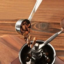1 st. 2-in-1 roestvrijstalen koffielepel, aanstampende koffielepel met dubbele functie, poederhamertamper voor meten en aanstampen