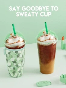 Meoky 3 Packs Reusable Sleeves For Iced Coffee & Soda Cup, Insulated Neoprene Sleeves For Iced & Hot Drinks - Green - View 2