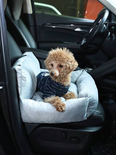 1pc Detachable Pet Car Seat Cushion, Suitable For All Seasons, Pet Car Seat, Pet Bed, With Leash, Fit For Medium & Small Cats And Dogs Dog Car Seat Car Seat Covers Dog Car Seat Cover Pet Car Seat