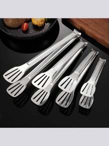 7 英寸/9 英寸/12 英寸/14 英寸不锈钢 3 叉食物钳，加厚且耐热，适用于家庭烹饪、烧烤、牛排、自助餐、面包钳