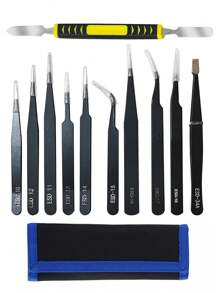 11/9/6pcs Stainless Steel Tweezers Set With Anti-Static Coating - Precision Repair Tools, Suitable For Electronics, Soldering And Crafts, Craft Tools, Men's Tools - Multicolor - View 2