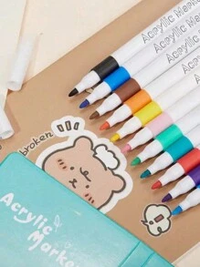 80 marcadores de pintura acrílica de colores, apropiados para pintar y crear manualidades artísticas DIY, resistentes al agua, lavables, se pueden usar en tela, vidrio, cerámica, plástico y la mayoría de las superficies (estilo aleatorio)