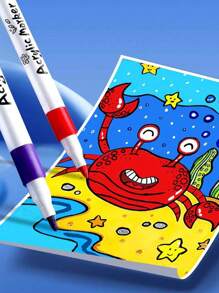 80 marcadores de pintura acrílica de colores, apropiados para pintar y crear manualidades artísticas DIY, resistentes al agua, lavables, se pueden usar en tela, vidrio, cerámica, plástico y la mayoría de las superficies (estilo aleatorio)