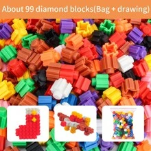 Variable Block Diamond Building Blocks Set - Colored Plastic Building Toys, Tandem Diamond Building Blocks Toys, Assembly Models, Fun Variable Block Diamond Insert Blocks - Multicolor - View 9