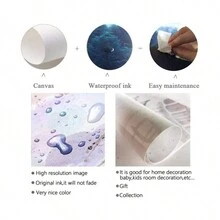 1 Pieza Impresión en lienzo con diseño de planta de luna creciente y sol sin marco, estilo vintage, hermoso tema floral y celestial, imágenes paisajísticas, pósters de arte de pared para sala de estar moderna, dormitorio y decoración del hogar, regalo perfecto