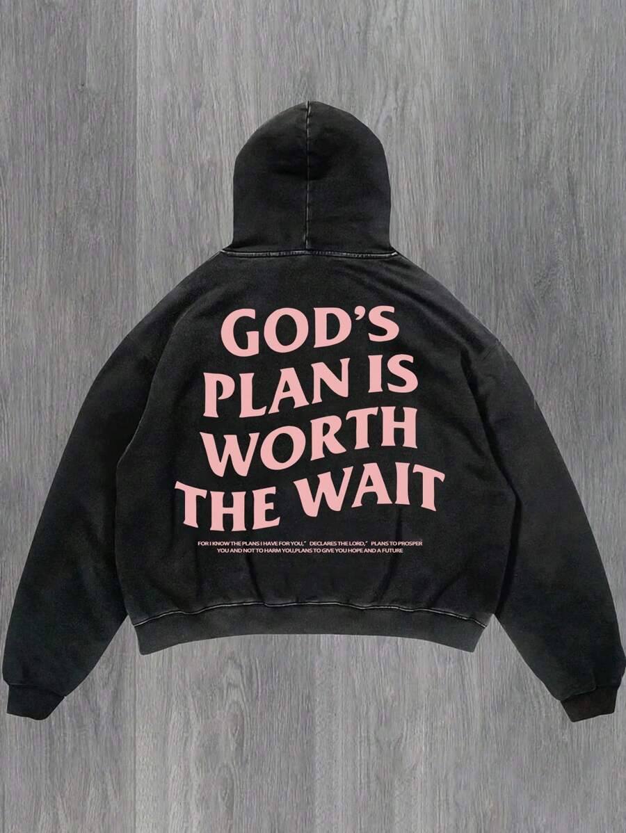 Áo hoodie có túi họa tiết chữ cổ điển dành cho nam, thời trang thu đông, áo dài tay - màu đen - Xem 1