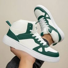 男士时尚高帮系带运动鞋，轻便休闲步行滑板鞋，适合青少年夏季休闲、户外运动、度假旅行、毕业礼物、生日礼服配饰 - 彩色 - 查看 6