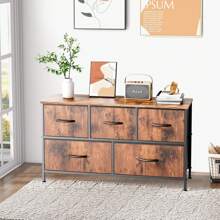 2 Drawer, 4 Drawer, 5 Drawer, 6 Drawer, 7 Drawer, 8 Drawer, 9 Drawer, 10 Drawer Fabric Dresser For Bedroom, Tall Chest Of Drawer Organizer Storage Cabinet For Closet, Entryway, Brown - 棕色 - 查看 4